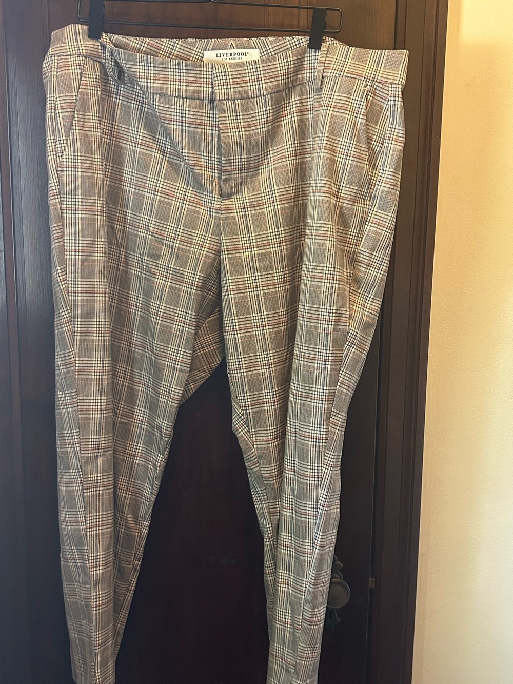 Liverpool LA Womens Plaid Dress Pants - Gray/Brown sz 18w